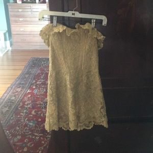 Betsey Johnson gold halter dress